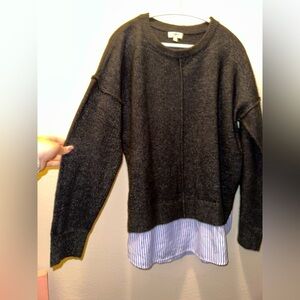 Umgee women’s sweater S office preppy fall work sweater blouse faux undershirt